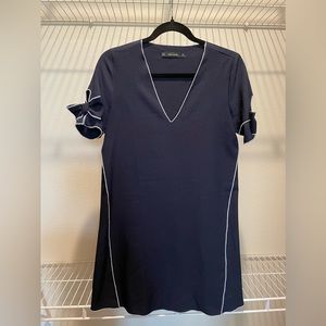 Zara navy shift dress with bows